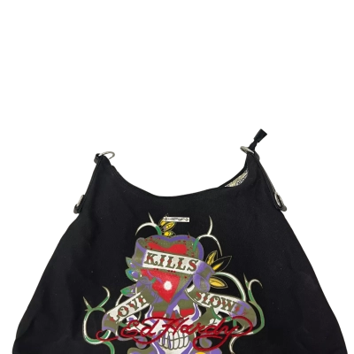 Vintage Ed Hardy Love Kills Slowly Skull Bag Y2K – Damaged / Repair