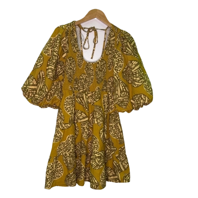 Girl and the sea Womens  Size S Mini Dress Beige / Brown / Pattern 