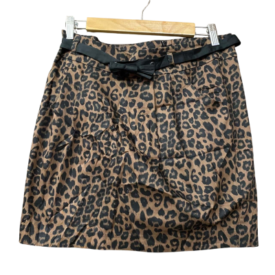 Mohito Womens Size 38 Black/Brown Leopard Print Skirt 