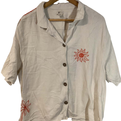Billabong button up shirt Size M Beige / Cream 
