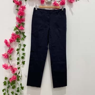 Sportscraft Womens Straight Leg Capri Size 6 Navy Blue 