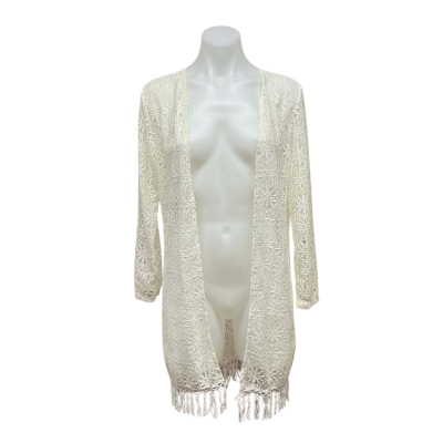 Caroline Morgan Womens 100% Cotton Size One Size Open Jacket Cream 
