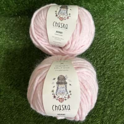 Chaska Alpaca Yarn - Arawi Super Chunky x 2 (Col 904 Soft Pink)