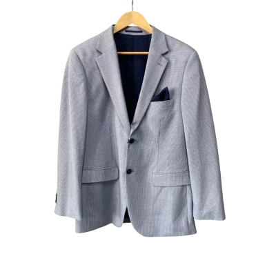 Gazman Mens  Size 42 Performance Houndstooth Blazer Blue RRP $299