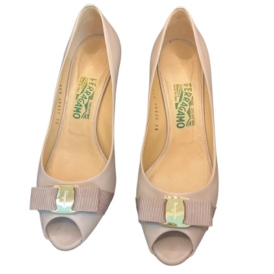 Salvatore Ferragamo Womens  Size 9.5 Wedges Nude 