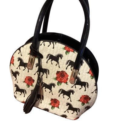 Gianotti horse bag Black  / Cream / Pattern 