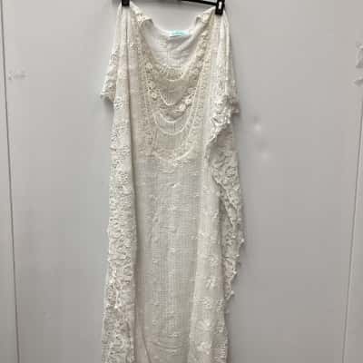  Womens Kaftan Long Beach dress cover up0 Size One Size White 