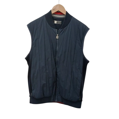 Z Zegna Techmerino Size XL Vest Navy Blue 