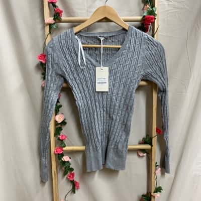 Womens Ghanda V-Neck Matilda Cable Knit Size S RRP $59.95