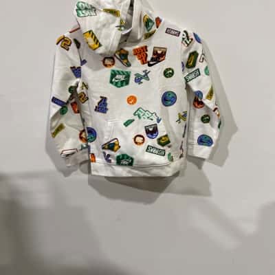 Nike Kids Hooded Jumper Size L White 