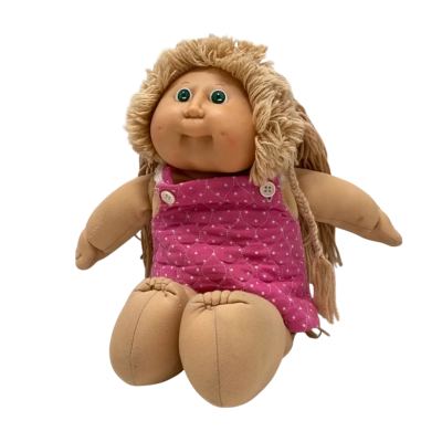 Vintage 1985 Cabbage Patch Doll Blonde Hair Pink Dress