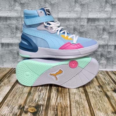 Puma Sky Blue Basketball High top trainer Unisex  Size 39 UK 6 US 7 Trainers Blue / Multicoloured 