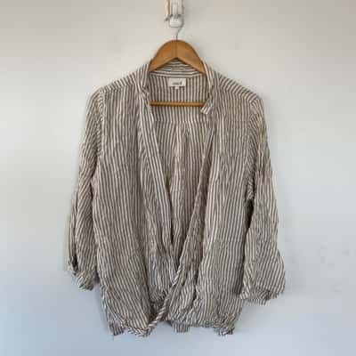 Seed Heritage Green Striped Long SLeeve Shirt  Size 14 