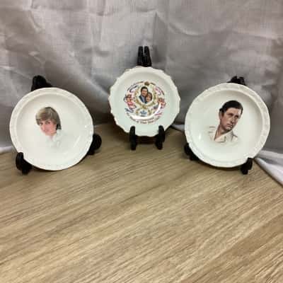 Royal Albert Bone China set of 3 dishes - celebrating the Marriage of The Prince of Wales and Lady Diana Spencer
