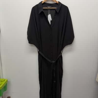 Forever New Curve Womens  Size 22 Maxi Dress Black  