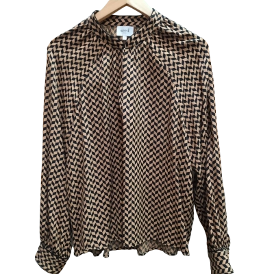 SEED HERITAGE Size 12 'Geo' V Neck Long Sleeve Blouse Tunic