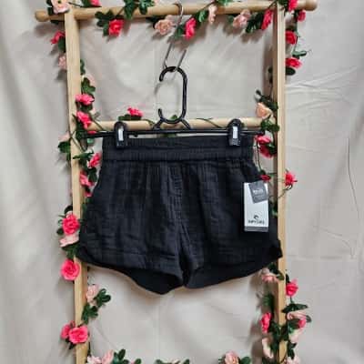 Kids Ripcurl Black Cotton Shorts Size 10 RRP $59.99