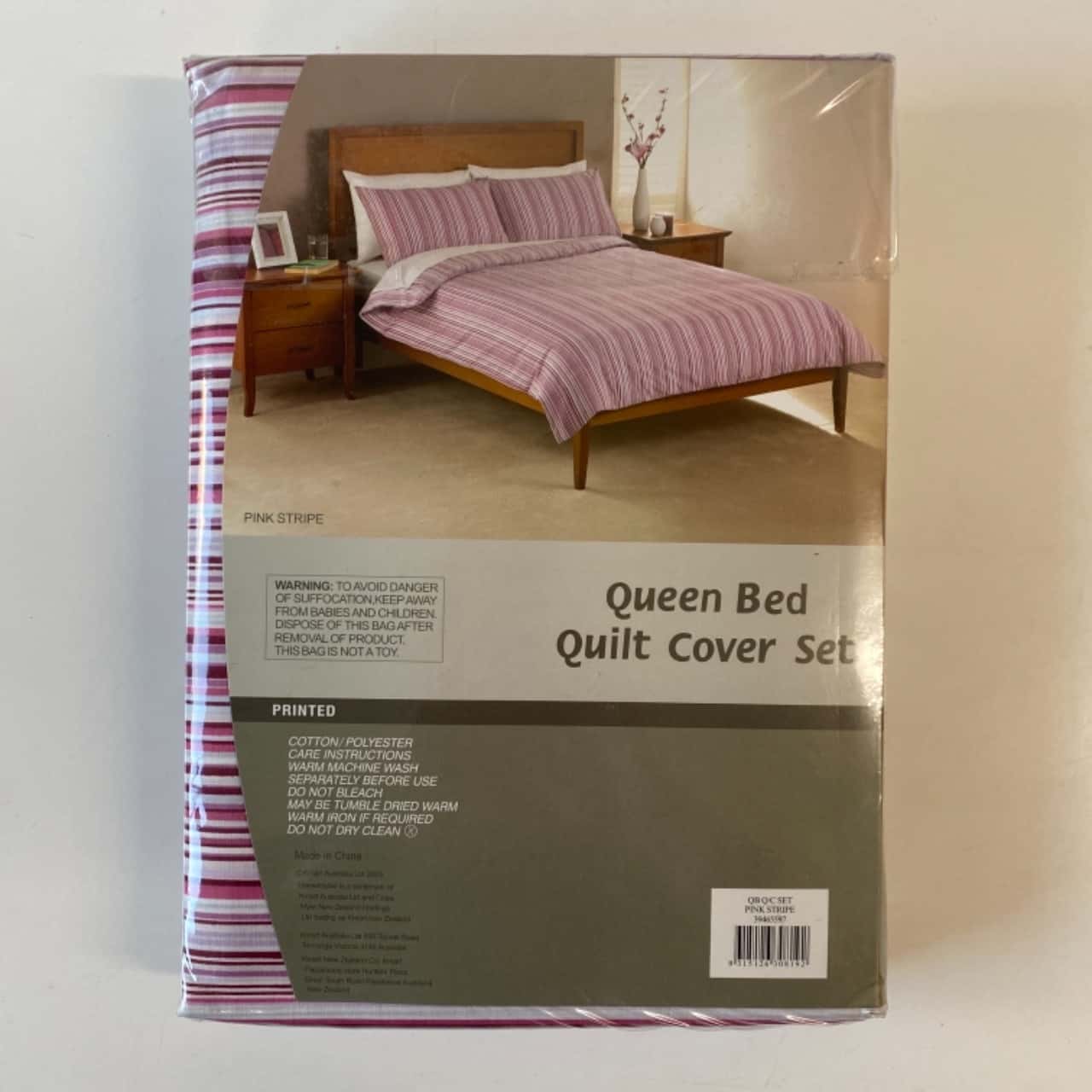 Homemaker Queen Bed Quilt Cover Set Pink Stripe New In Package