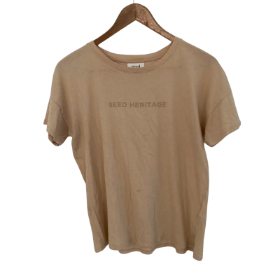 Seed Heritage Womens  Size XS Short Sleeve Top Beige 