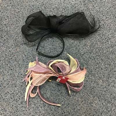  Selection of 2 Womens  One Size Straw & Feather Fascinators