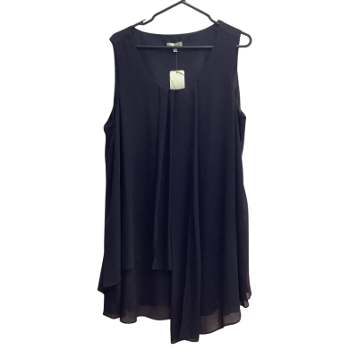 Autograph Womens Size 18 Black Tunic Sleeve Layer Chiff Top