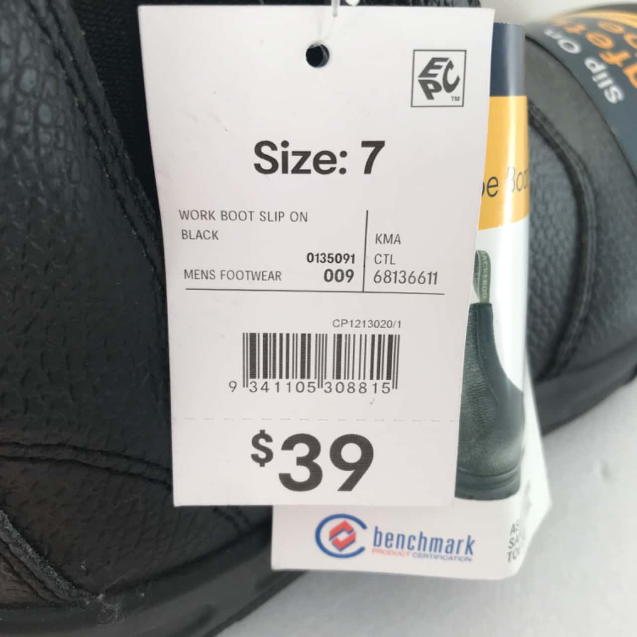 BNWT Jackeroo ,Mens Size 7 Black Safety Toe Boots RRP 39