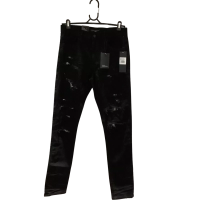 BNWT Saint Morta Mens Distressed Size 32 Skinny Jeans Black  / Grey 