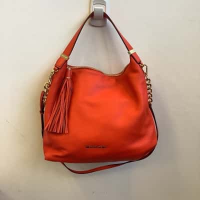 Michael Kors Womens Textured One Strap Handbag Red