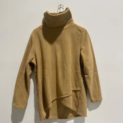 Capture fleece cowl-neck long-sleeve top/size 16/ coffee colour 