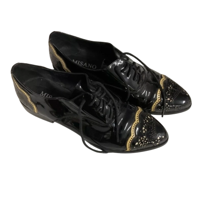  Womens Misano black leather shoes size 8