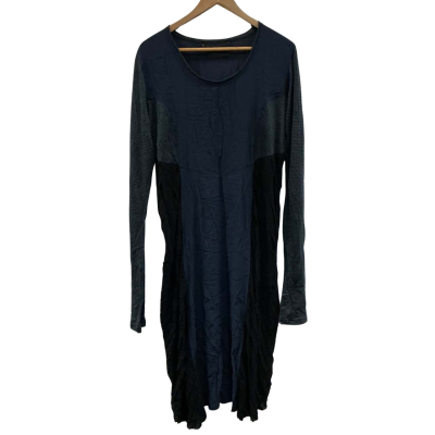 NOM*d Womens Size 14 Long Sleeve Dress Black/Navy Blue 