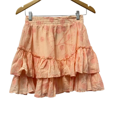 AJE Womens Size 6 Mini Ruffle Skirt Peach 