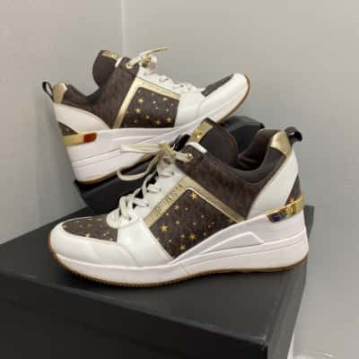 Michael Kors Womens  Size 7.5 Brown / Gold / White 