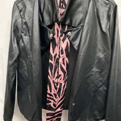 Grease sandy Womens  Size M Black jacket and scarf