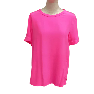  Tonno & Panna 100% Silk  Size 36 Short Sleeve Top Hot Pink  