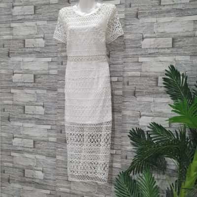 Divine Avenue Womens  Size 12 Midi Dress White 