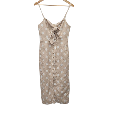 Seed Womens  Size 10 Midi Dress Beige / White 