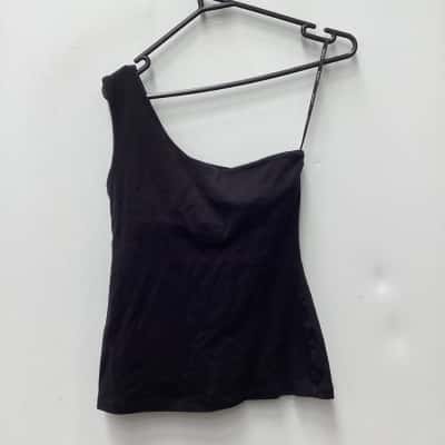 Kookai Womens  Size 2 Black off one shoulder Top