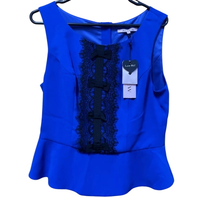 BNWT Review Womens  Size 14 Tank Top Black  / Blue 