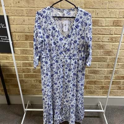 Rockmans Womens  FIELD OF LAVENDER  Maxi dress Size 14 