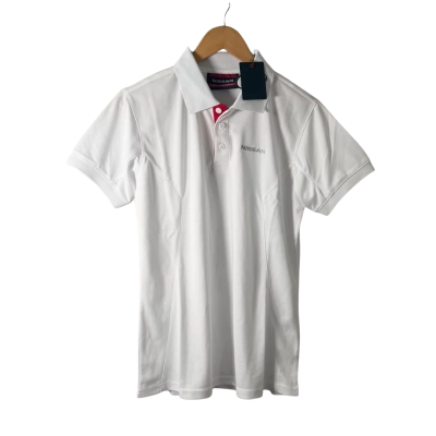 Nissan Womens  Size 10 Short Sleeve Shirt White 