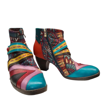 Socofy Women's  Size 41 Multicoloured Ankle Boots 