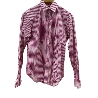 Ralph Lauren Sports Kids Size 10 Shirt  Pink  / Striped / White 