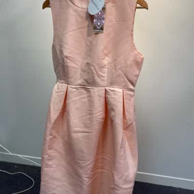 Boohoo Womens Size 16 Prom Dress Nude BNWT