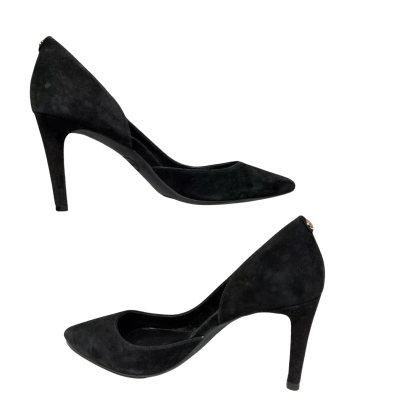 Classic Michael Kors Womens  Size 8 Suede Heels Black  