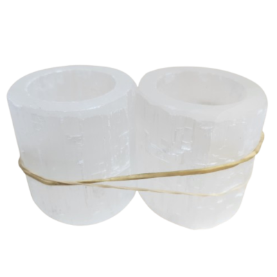 Selenite Crystal Tealight Candle Holders