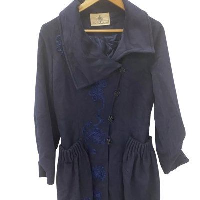 La La Luxe Womens  Size 12 Winter Coat Blue 