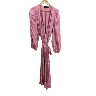 Decjuba Womens  Size L Simona Jacquard Wrap Dress Primrose