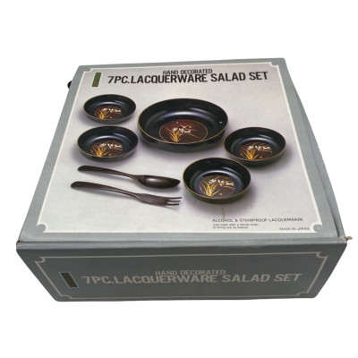 Vintage 7 Piece Lacquerware Salad Set