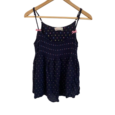 Peter Alexander Womens  Size M Cami  / Shoestring Strap Top Multicoloured / Navy Blue / Polka Dot 